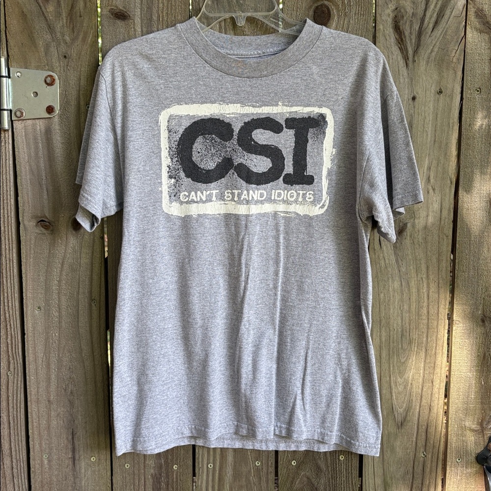 Gray Graphic T-Shirt with CSI Print